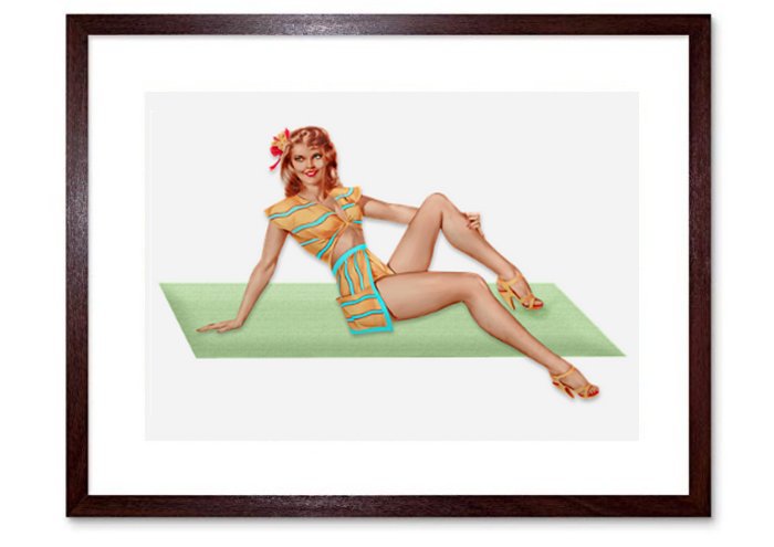 Retro Pin Up Girl 5Framed Print